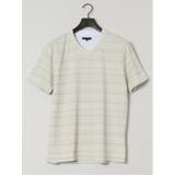 メッシュボーダー フェイクVネック半袖Tシャツ | TAKA-Q MEN | 詳細画像21