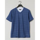 メッシュボーダー フェイクVネック半袖Tシャツ | TAKA-Q MEN | 詳細画像32