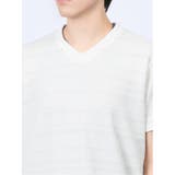 メッシュボーダー フェイクVネック半袖Tシャツ | TAKA-Q MEN | 詳細画像8