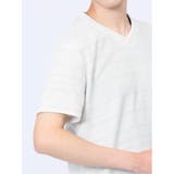 メッシュボーダー フェイクVネック半袖Tシャツ | TAKA-Q MEN | 詳細画像9