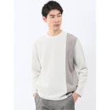 バーズアイジャガード クルーネック長袖Tシャツ | TAKA-Q MEN | 詳細画像1 