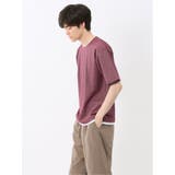 格子柄ジャガード クルーネック半袖Tシャツ | TAKA-Q MEN | 詳細画像14