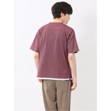 格子柄ジャガード クルーネック半袖Tシャツ | TAKA-Q MEN | 詳細画像15