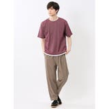 格子柄ジャガード クルーネック半袖Tシャツ | TAKA-Q MEN | 詳細画像17