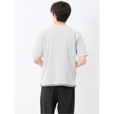 格子柄ジャガード クルーネック半袖Tシャツ | TAKA-Q MEN | 詳細画像3