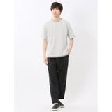 格子柄ジャガード クルーネック半袖Tシャツ | TAKA-Q MEN | 詳細画像5