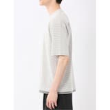 格子柄ジャガード クルーネック半袖Tシャツ | TAKA-Q MEN | 詳細画像7