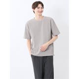 03ライトグレー | ジグザグジャガード クルーネック半袖Tシャツ | TAKA-Q MEN