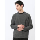 07白黒 | バーズアイジャガード クルーネック長袖Tシャツ | TAKA-Q MEN