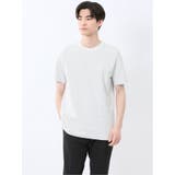 02アイボリー | メランジ 裏ボーダー クルーネック半袖Tシャツ | TAKA-Q MEN
