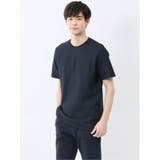 75紺 | メランジ 裏ボーダー クルーネック半袖Tシャツ | TAKA-Q MEN