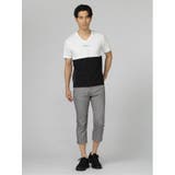 バイカラー切替 Vネック半袖Tシャツ | TAKA-Q MEN | 詳細画像12