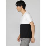 バイカラー切替 Vネック半袖Tシャツ | TAKA-Q MEN | 詳細画像2