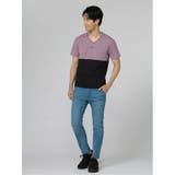 バイカラー切替 Vネック半袖Tシャツ | TAKA-Q MEN | 詳細画像35