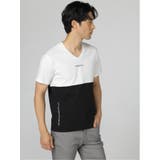 バイカラー切替 Vネック半袖Tシャツ | TAKA-Q MEN | 詳細画像4