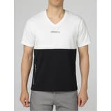 バイカラー切替 Vネック半袖Tシャツ | TAKA-Q MEN | 詳細画像5