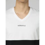 バイカラー切替 Vネック半袖Tシャツ | TAKA-Q MEN | 詳細画像6