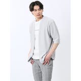 03ライトグレー | 着流しカーデ7分&半袖Tシャツ アンサンブル | TAKA-Q MEN
