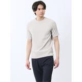 01白 | ランダムジャガード クルーネック半袖Tシャツ | TAKA-Q MEN