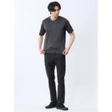 千鳥ジャガード Vネック半袖Tシャツ | TAKA-Q MEN | 詳細画像15