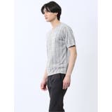 千鳥ジャガード Vネック半袖Tシャツ | TAKA-Q MEN | 詳細画像22