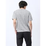 千鳥ジャガード Vネック半袖Tシャツ | TAKA-Q MEN | 詳細画像23