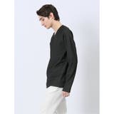 バイアスジャガード Vネック長袖Tシャツ | TAKA-Q MEN | 詳細画像12