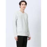 バイアスジャガード Vネック長袖Tシャツ | TAKA-Q MEN | 詳細画像4