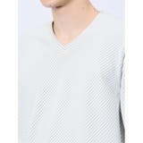 バイアスジャガード Vネック長袖Tシャツ | TAKA-Q MEN | 詳細画像9