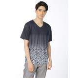 04グレー | 転写グラデーション Vネック半袖Tシャツ | TAKA-Q MEN