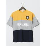 40黄 | 【大きいサイズ】シナコバ/SINA COVA 綿切替 クルーネック半袖Tシャツ | TAKA-Q MEN