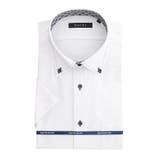 01白 | ノーアイロンストレッチ レギュラーフィットボタンダウン半袖ニットシャツ | TAKA-Q MEN
