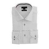 01白 | 綿100% 形態安定スリムフィット ワイドカラー長袖シャツ | TAKA-Q MEN