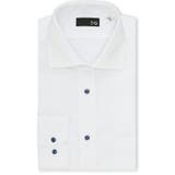 01白 | ノンアイロン NEWスタンダードフィット ワイドカラー長袖シャツ | TAKA-Q MEN