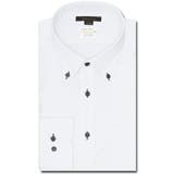 01白 | 形態安定 吸水速乾 スタンダードフィット ボタンダウン長袖シャツ | TAKA-Q MEN