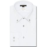 01白 | 形態安定 吸水速乾 スタンダードフィット ボタンダウン長袖シャツ | TAKA-Q MEN