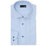 70青 | ノンアイロン NEWスタンダードフィット ワイドカラー長袖シャツ | TAKA-Q MEN