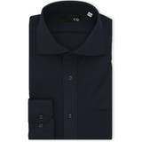 75紺 | ノンアイロンストレッチ NEWスタンダードフィット カッタウェイ長袖ニットシャツ | TAKA-Q MEN