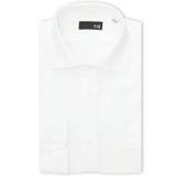 01白 | ノンアイロンストレッチ NEWスタンダードフィット ワイドカラー長袖ニットシャツ | TAKA-Q MEN