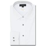 01白 | 形態安定 吸水速乾 スタンダードフィット ワイドカラー長袖シャツ | TAKA-Q MEN