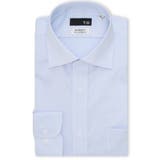 73サックス | 綿100% ノンアイロン NEWスタンダードフィット ワイドカラー長袖シャツ | TAKA-Q MEN