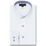 01白 | 形態安定 吸水速乾 スタンダードフィット カッタウェイ長袖シャツ | TAKA-Q MEN