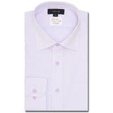 80パープル | 形態安定 吸水速乾 スタンダードフィット ワイドカラー長袖シャツ | TAKA-Q MEN