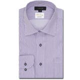 80パープル | 形態安定 吸水速乾 スタンダードフィット ワイドカラー長袖シャツ | TAKA-Q MEN