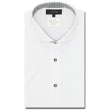 01白 | 形態安定 吸水速乾 スタンダードフィット カッタウェイ半袖シャツ | TAKA-Q MEN