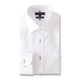 01白 | 綿100% ノーアイロン スタンダードフィット ワイドカラー長袖シャツ | TAKA-Q MEN