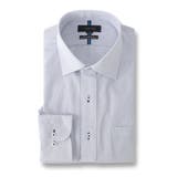 75紺 | ノーアイロンストレッチ スタンダードフィット ワイドカラー長袖ニットシャツ | TAKA-Q MEN