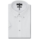 07白黒 | ノーアイロンストレッチ スタンダードフィット ボタンダウン半袖ニットシャツ | TAKA-Q MEN