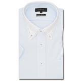 73サックス | ノーアイロンストレッチ スタンダードフィット ボタンダウン半袖ニットシャツ | TAKA-Q MEN