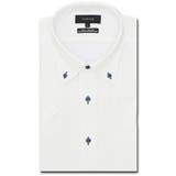 01白 | ノーアイロンストレッチ スタンダードフィット ボタンダウン半袖ニットシャツ | TAKA-Q MEN